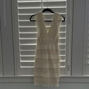 PatBO Ivory Fringe Backless Dress